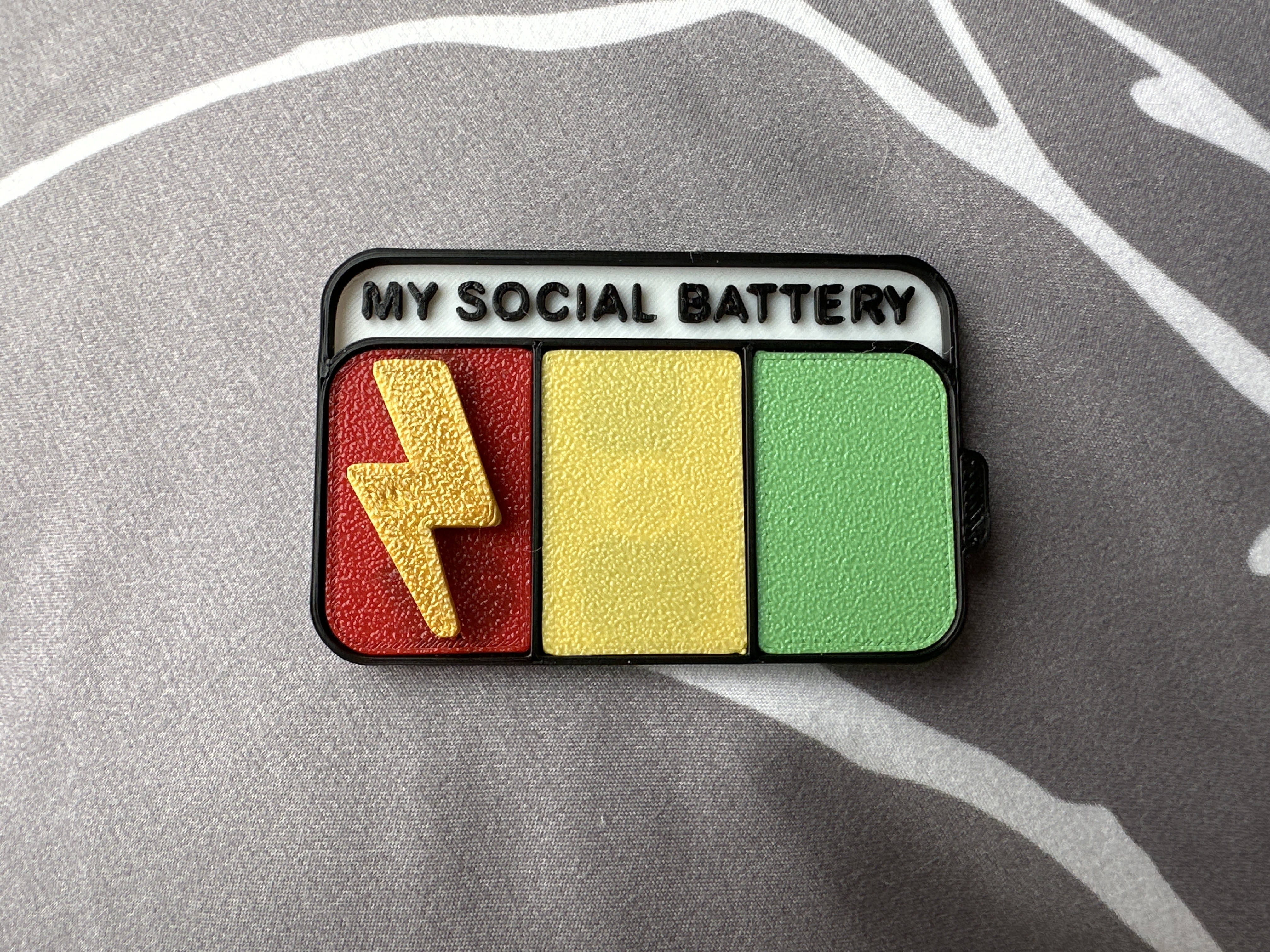 Cooluckday Social Battery Pin for Women My Social Battery Slider Pin for  Girl Battery Enamel Pin