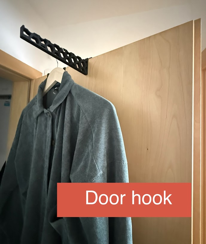 Door hook with hexagon pattern - Space-saving coat rack