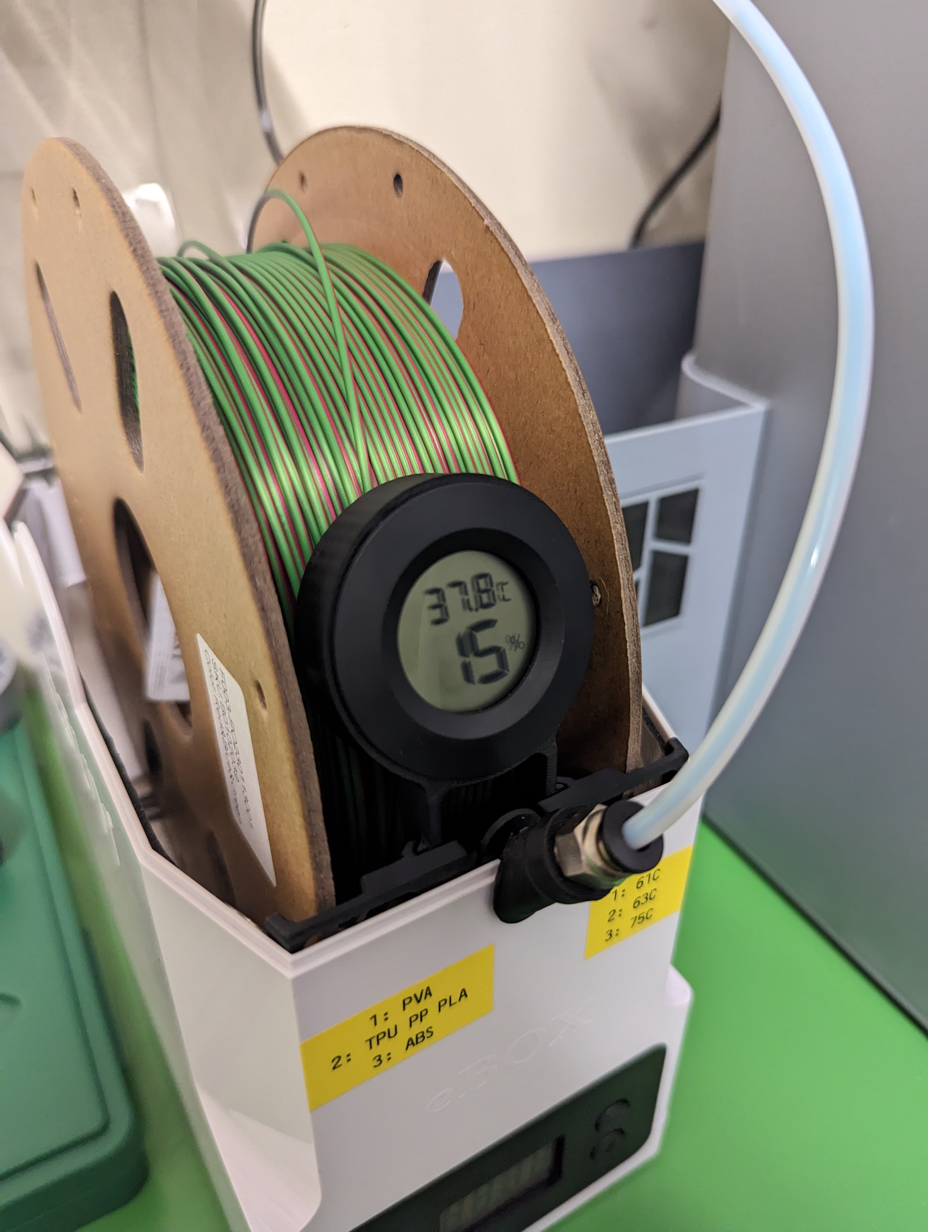 eBox Hygrometer Mounting Plate with Cutout for PTFE fitting 3D model thumbnail