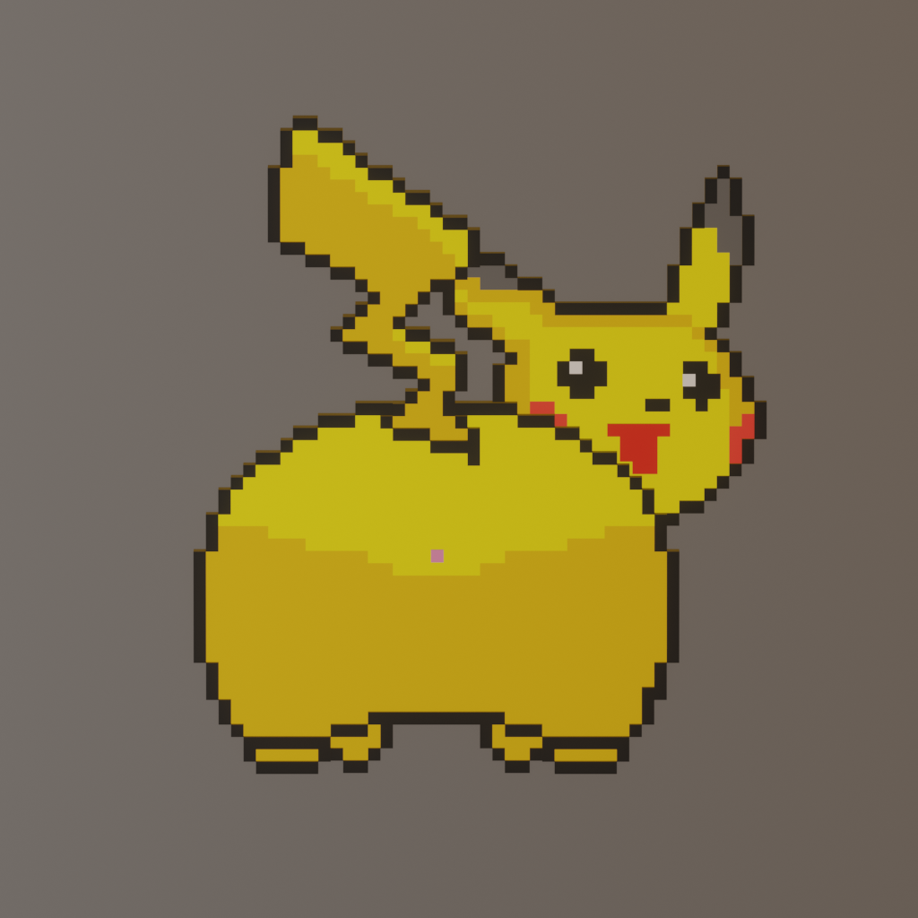 Pixel pikachu with butthole / 10x15cm for picture frames by Creative