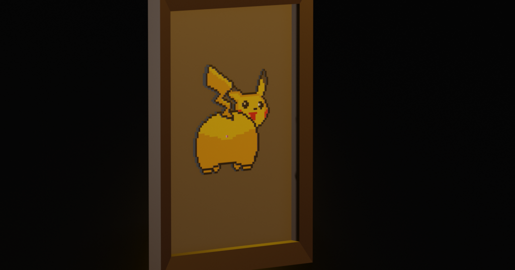 Pixel pikachu with butthole / 10x15cm for picture frames by Creative