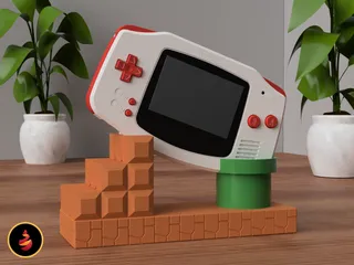 Gameboy Advance display stand v2 by Tron08, Download free STL model