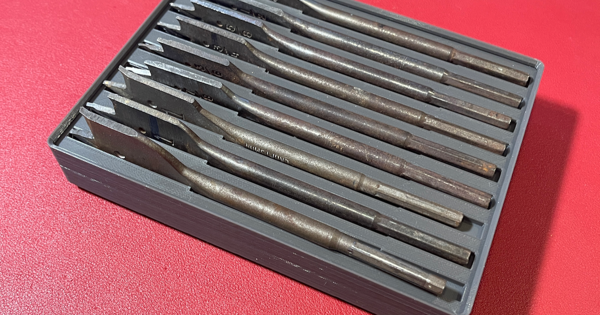 Gridfinity Spade 8+1 Bit Holder by Tache Download free STL model