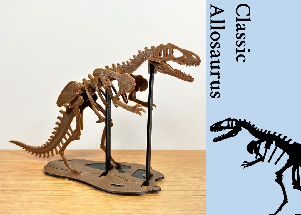 [3Dino Puzzle] Classic Style Allosaurus by STAG_B | Download free STL ...