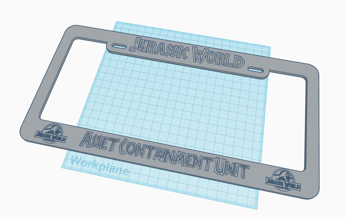Jurassic World ACU License Plate Frame