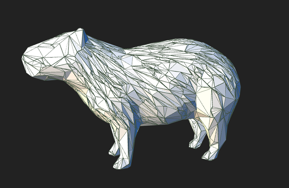 Low Poly Capybara Model 3D model thumbnail