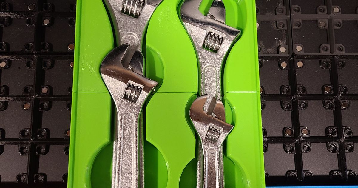 Gridfinity Adjustable Wrench 4 pc Set Organizer by Chase Download