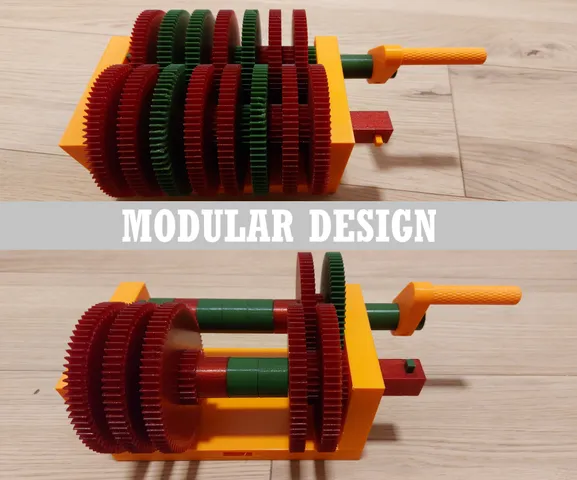 Fully 3D printable gearbox