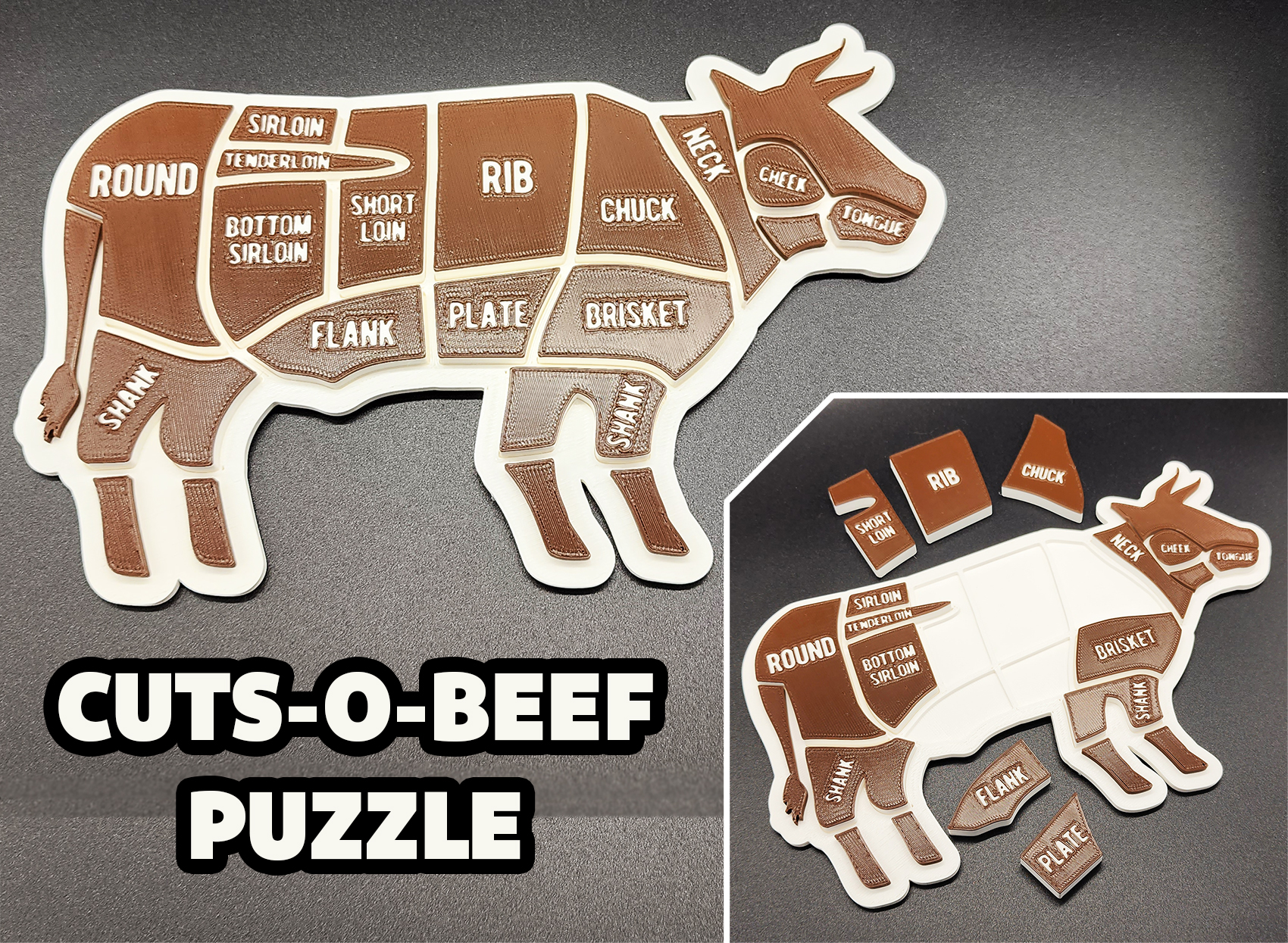 CutsOBeef Puzzle 2 Color by Triple G Download free STL model