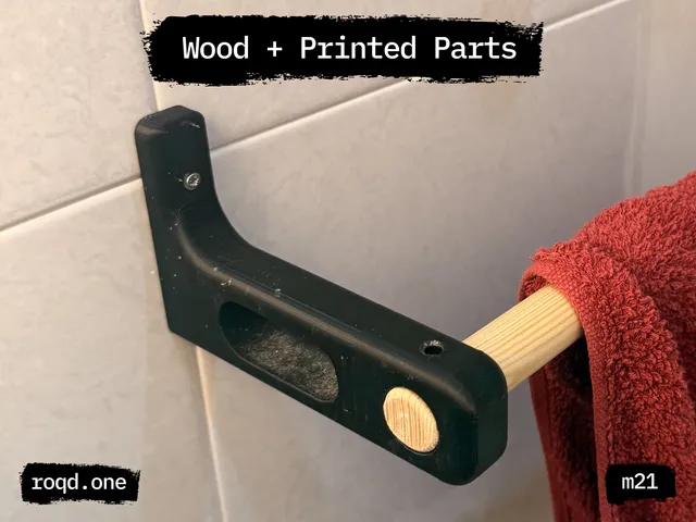 Wall-Mounted Towel Rail Brackets for 20 mm Dowel
