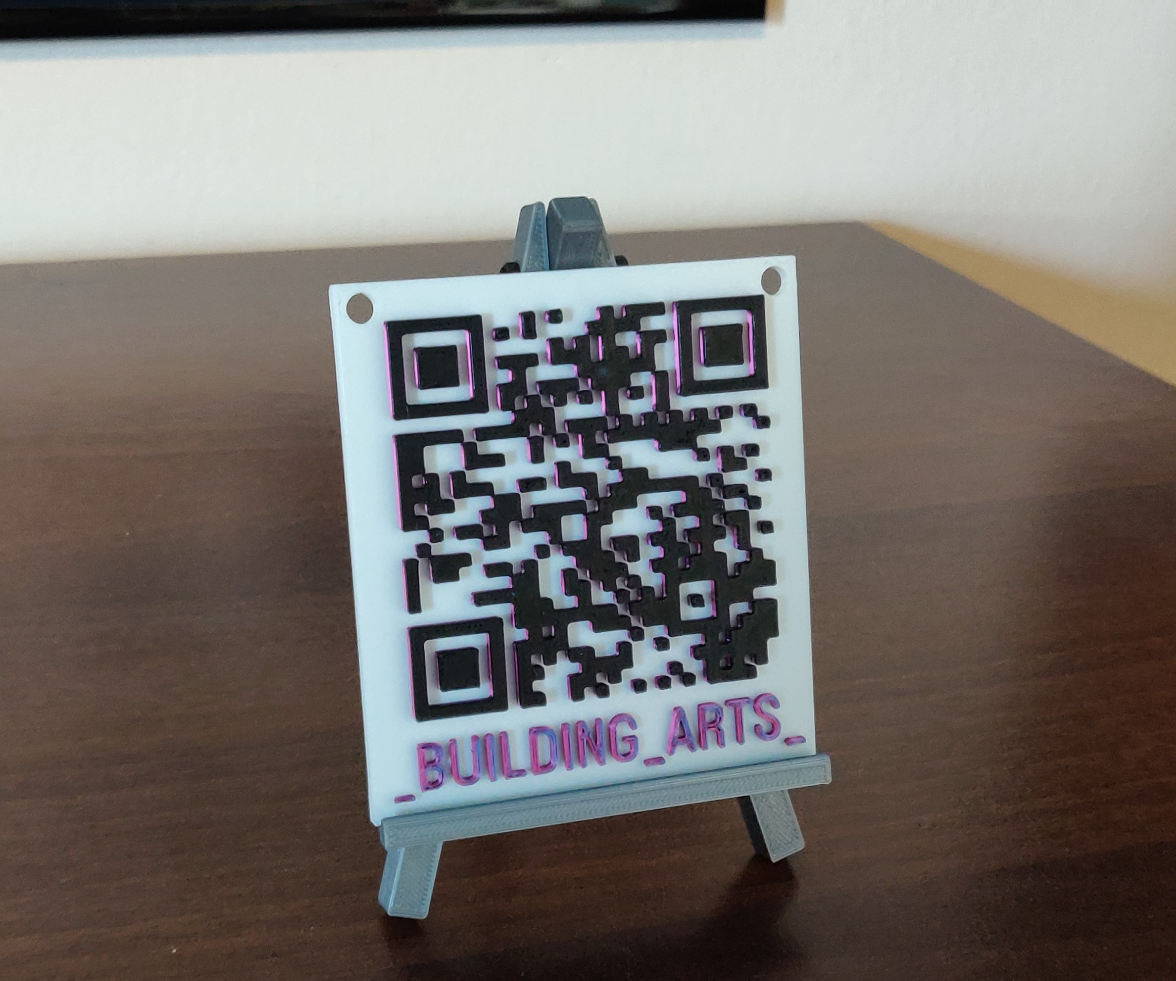 Stand for qr code photo stand by building arts download free stl
