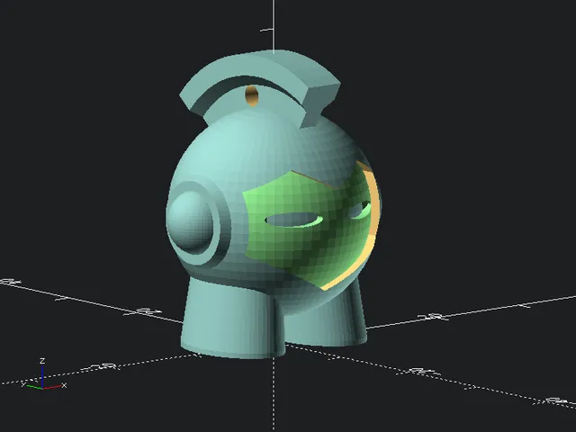 3D Hubs Marvin Helmet With Ridge - Key Chain