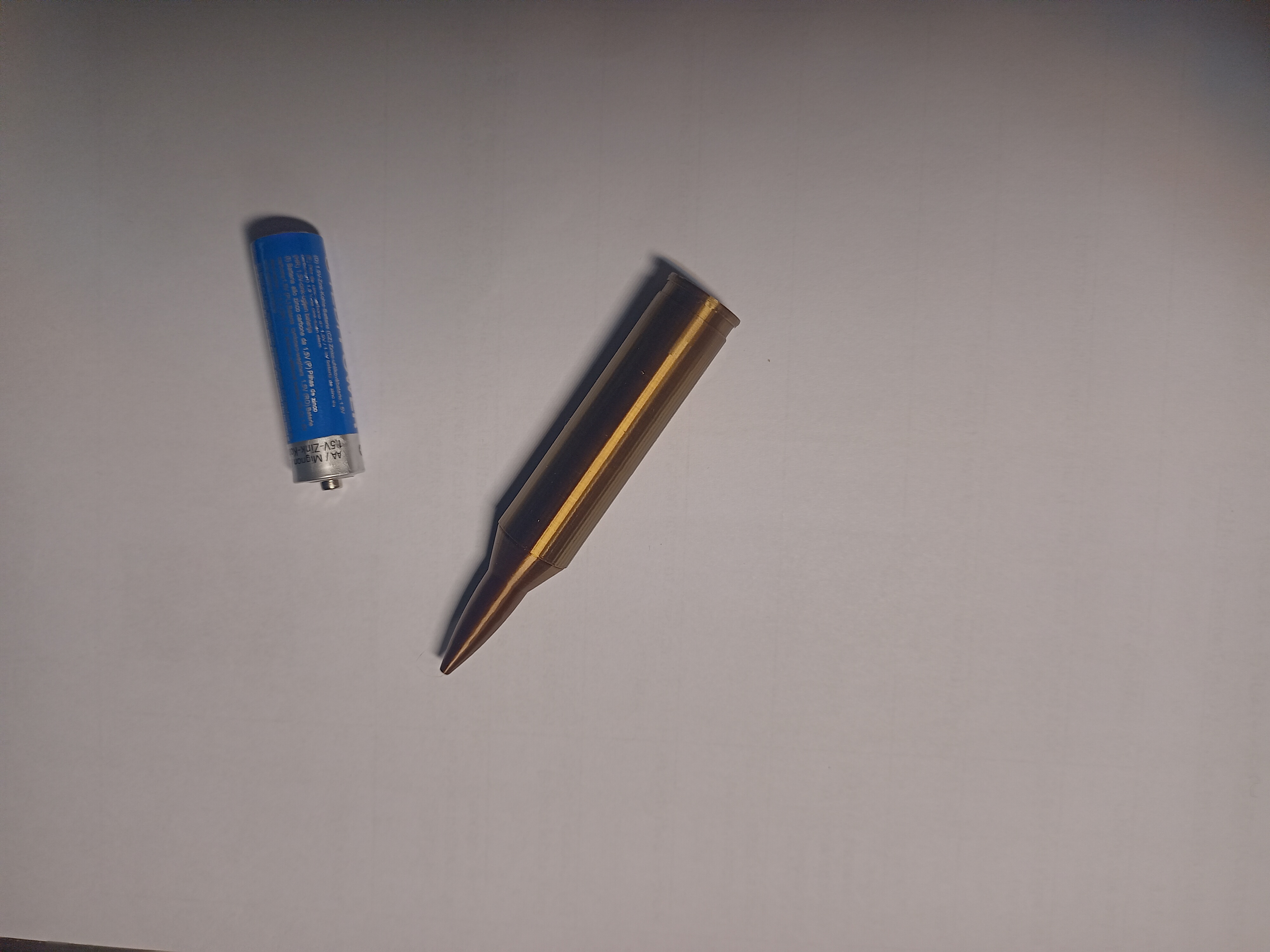 Bullet case for AA battery