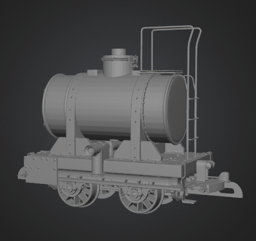 K53 Tank Wagon on a Flatcar 3D model by Ded Makar
