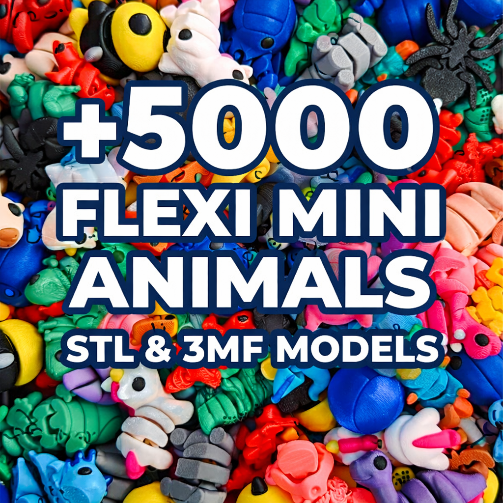 5000+ Flexi Animals STL & 3MF Bundle – Print-in-Place Mini Animals & Keychains for 3D Printing (Digital Download)