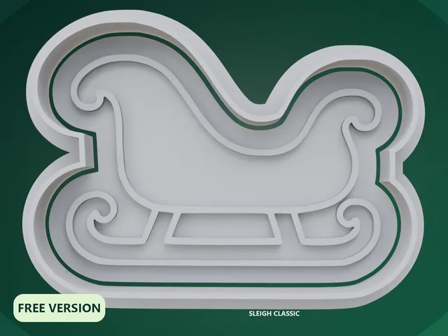 Christmas Sleighs Cookie Cutter STL – 3D Print Biscuit Mold