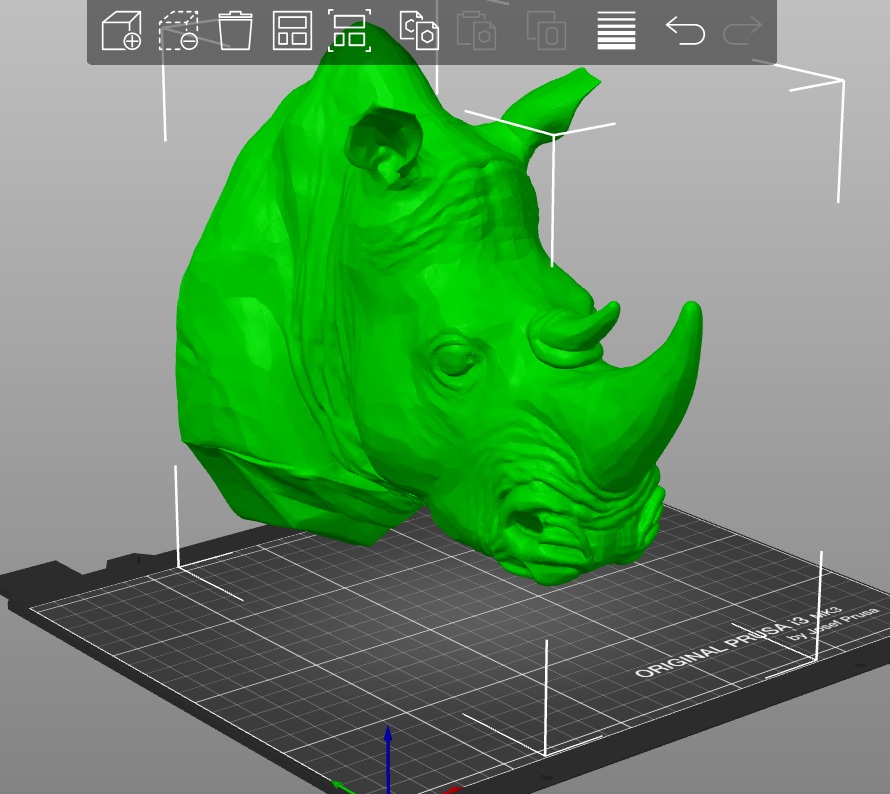 rhino bust for wall — miniatura 2