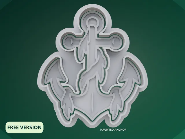 Ghost Pirates Cookie Cutter STL – 3D Print Haunted Anchor Biscuit Mold