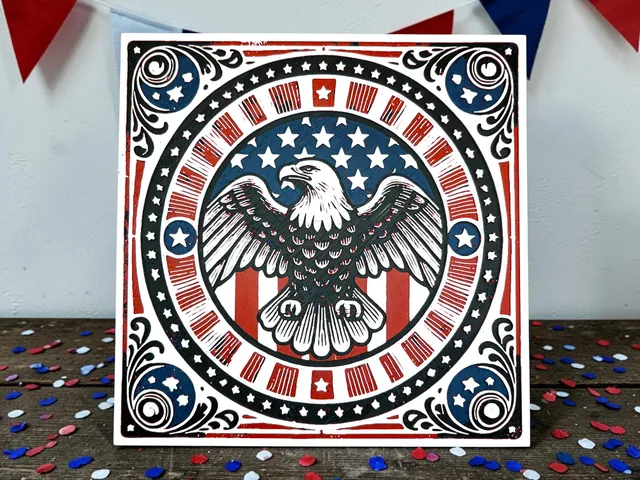 Patriotic Eagle & Stars Americana Hueforge