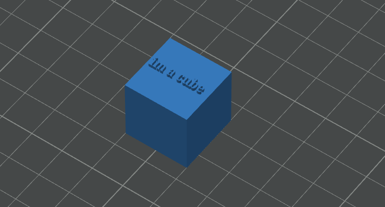 "im a cube" cube (can be used for calibration)