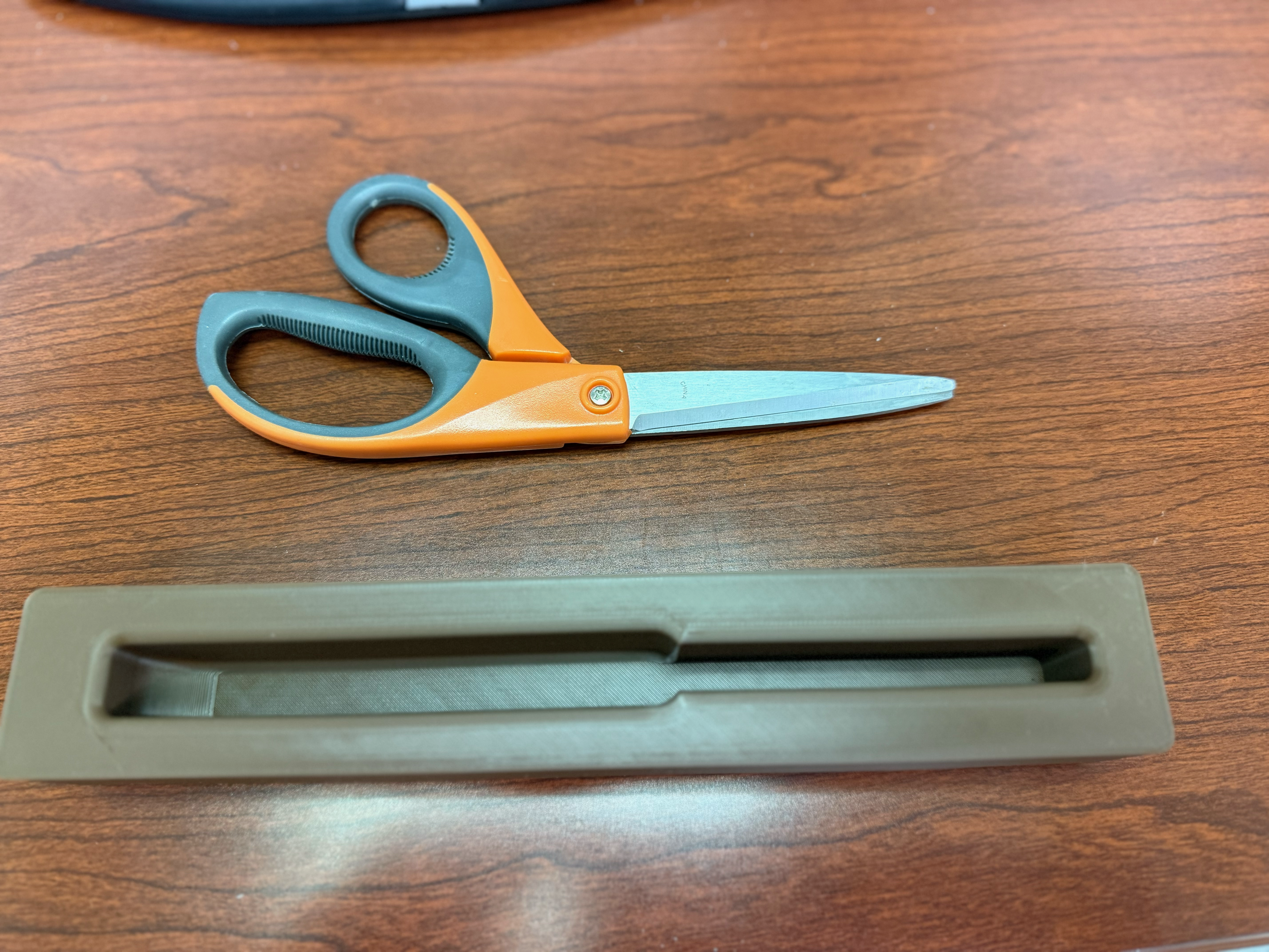 Skillcraft Scissors Gridfinity Bin (Verticle) Orange & Gray Handle - No Magnets — miniatura 3