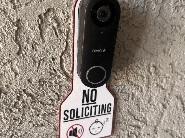 No Soliciting add-on plate for Reolink Doorbell Mount