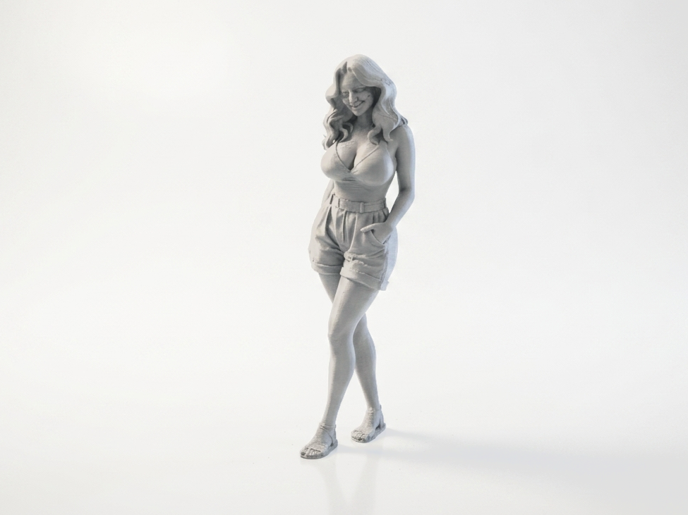 Busty Lady Shorts Female Figure Statue 3D Printable