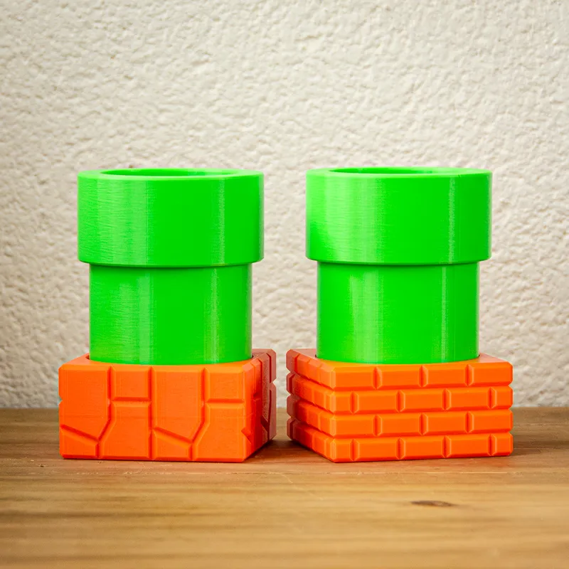 Real Scale Super Mario Bros Pipe Desktop Pencil Holder by Wacky3Dprints, Download free STL model