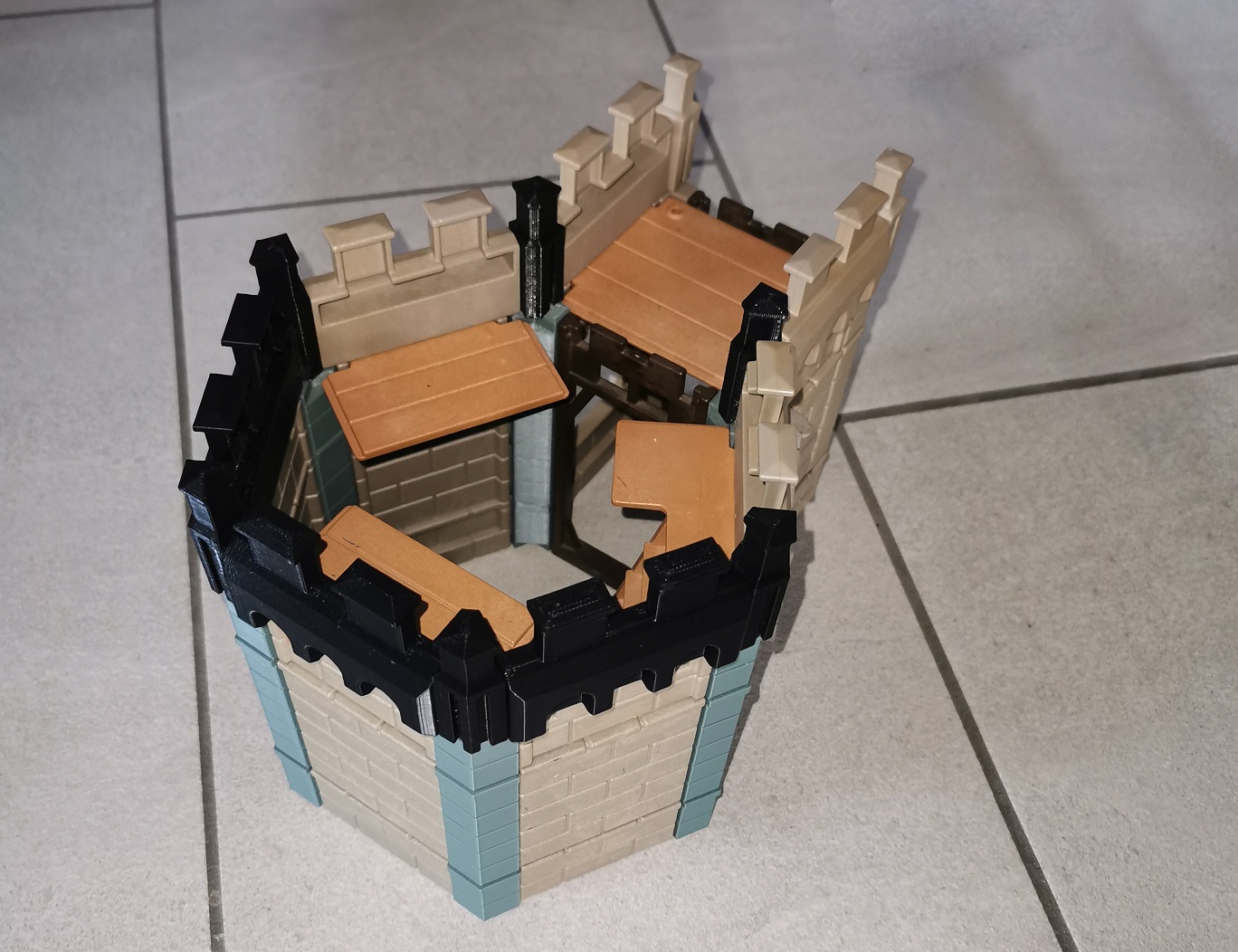 Playmobil castle battlement hexagon connector by Papy07 Download free