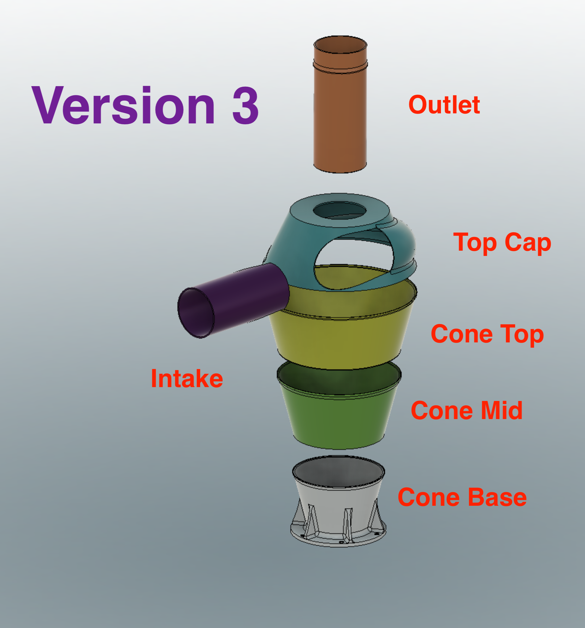 Miniatura 2 do modelo 3D Version 3  - 4"/100mm Cyclone dust separator