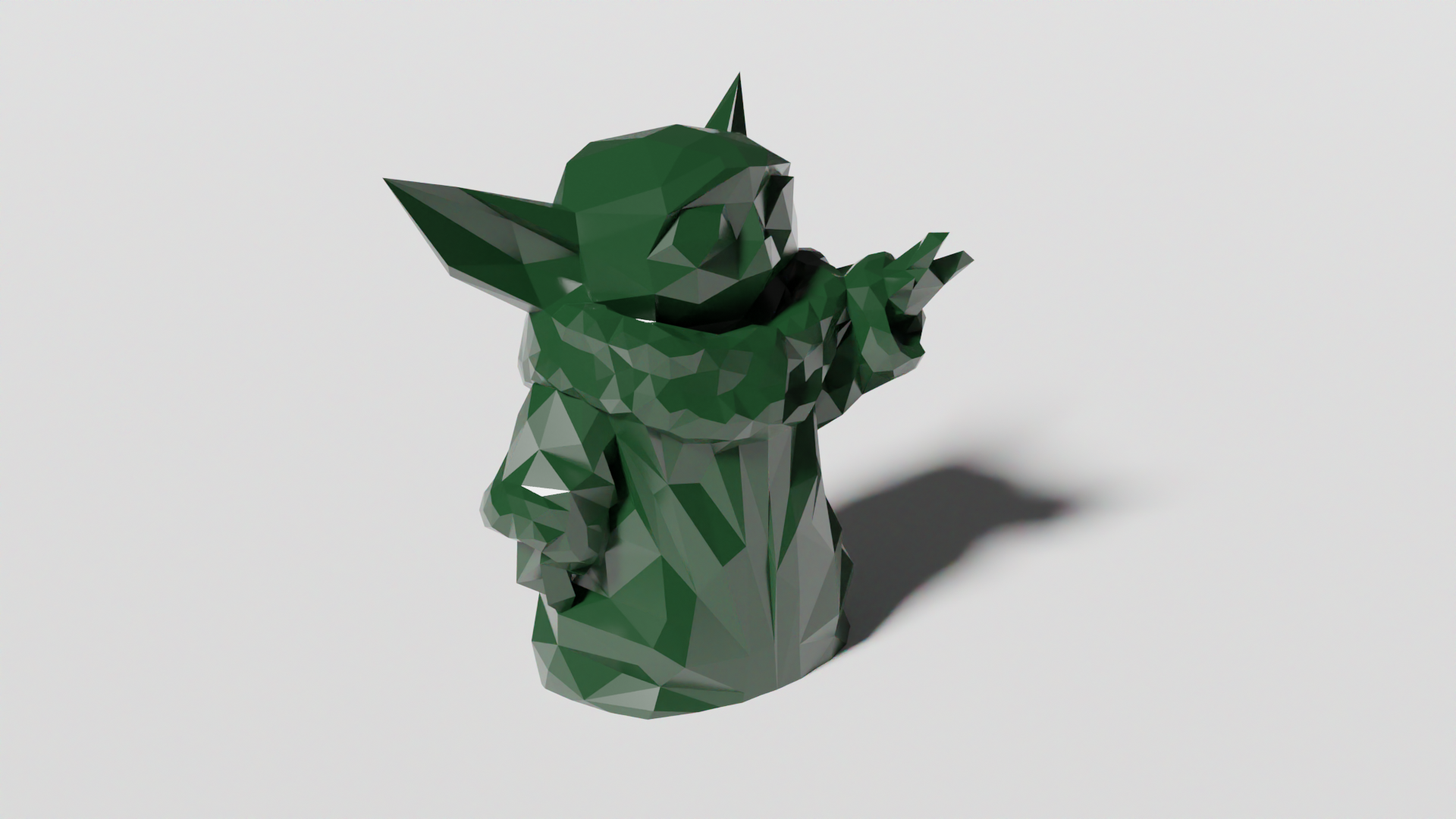 Low Poly Grogu (Baby Yoda) (No Supports) (FIXED) 3D model thumbnail