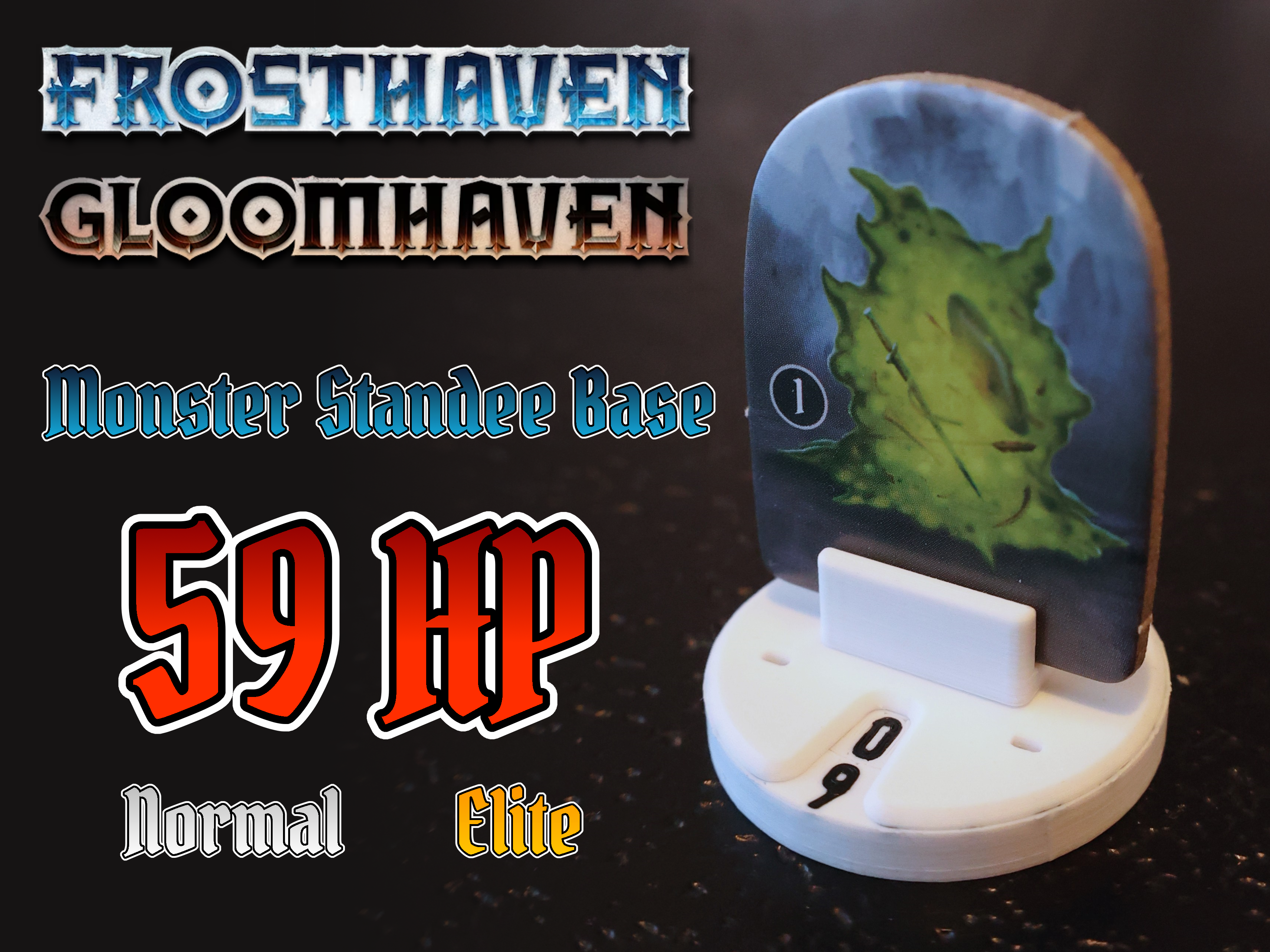 Frosthaven monster standee base 59 HP (Gloomhaven/Boardgame Health Tracker)