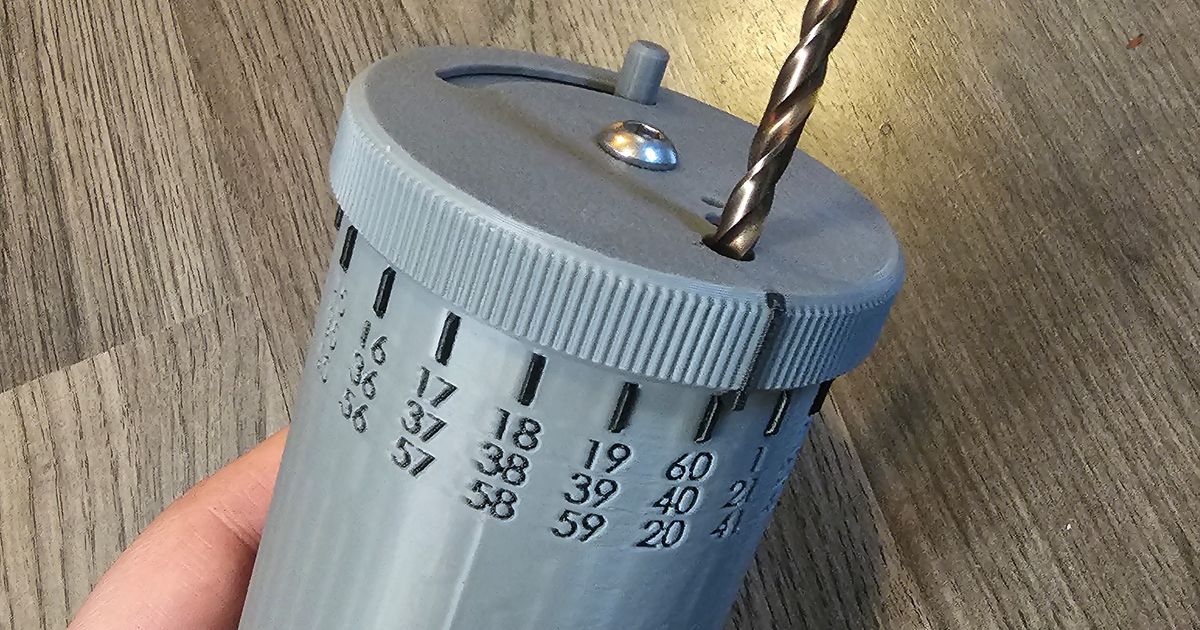 Wire Gauge Drill Index Sizes 1 to 60 by JeffreyBuilds Download free