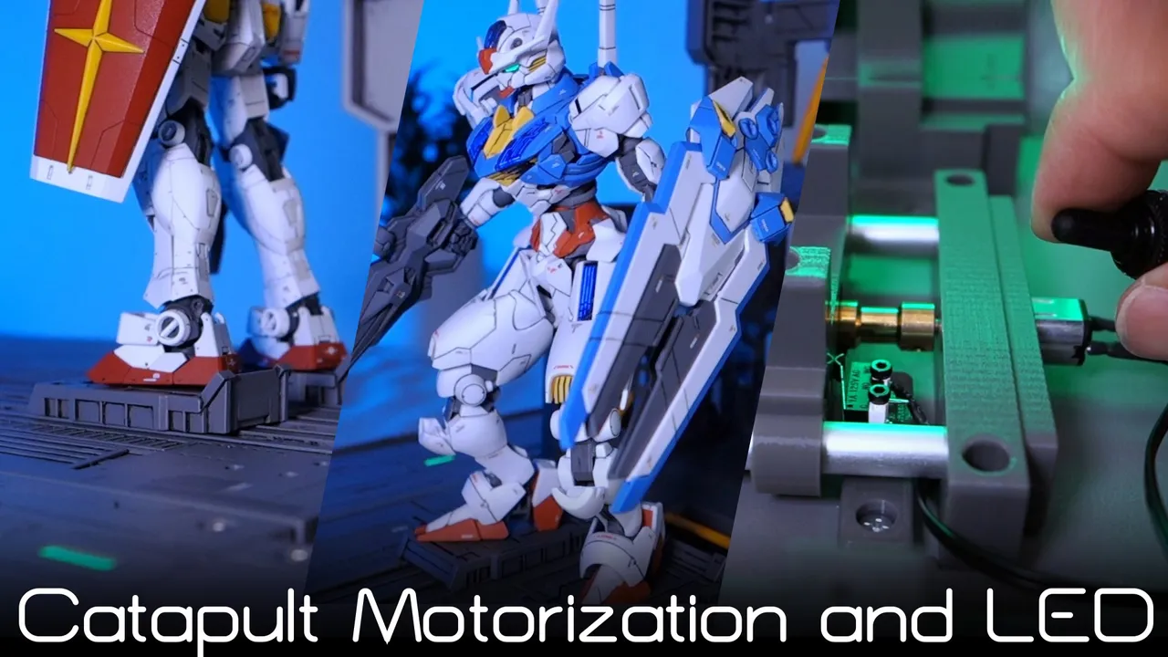 Gunpla Catapult Launch Motorization and LED Diorama Parts by and