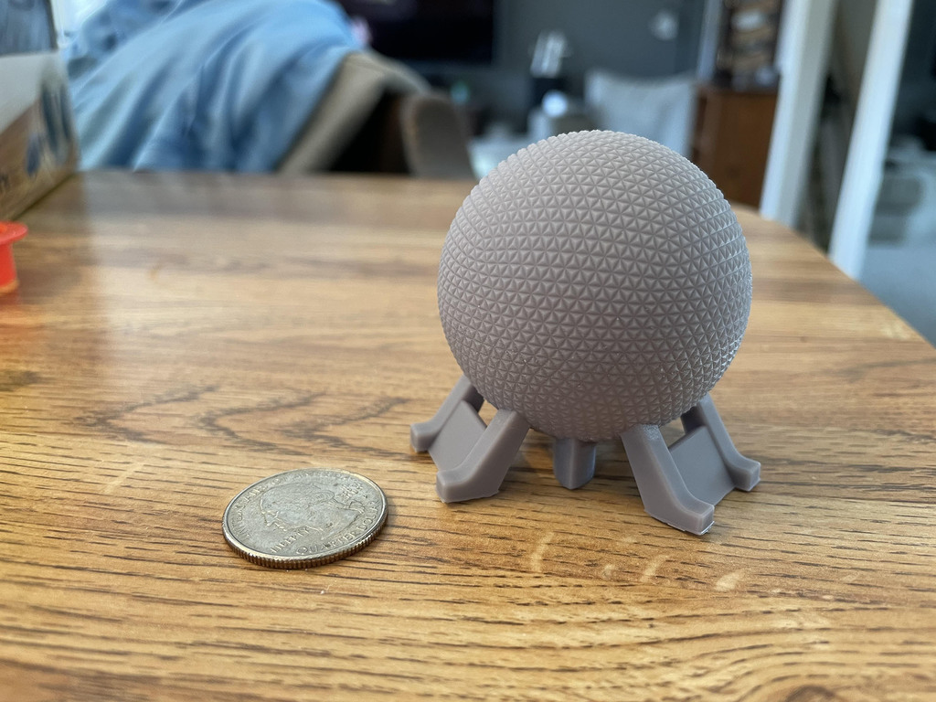 Spaceship Earth High-Detail One-Piece for Resin Printing