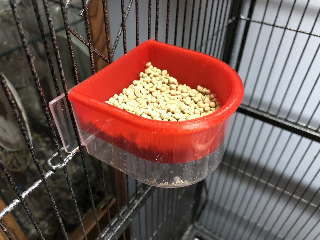Miniatura 2 do modelo 3D Parakeet Feeder Tray Insert