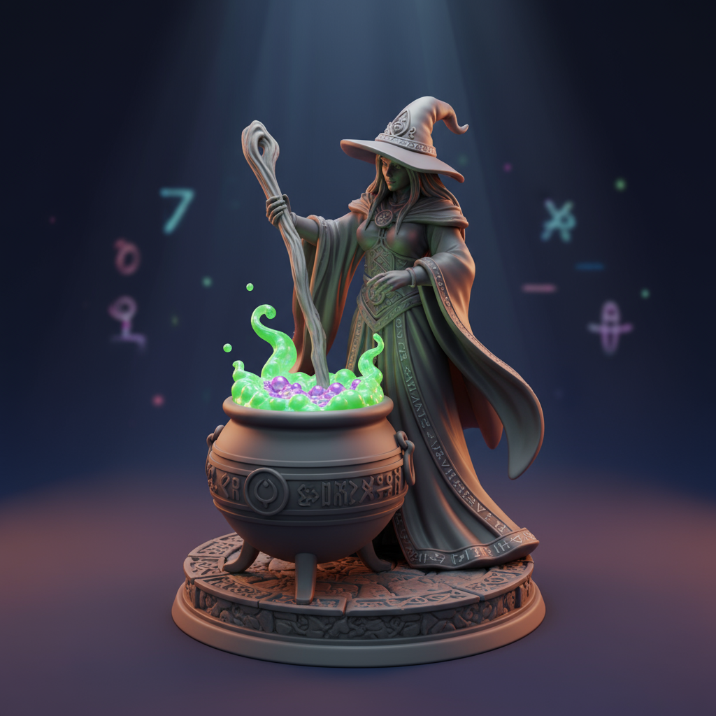 The Alchemist Witch at Cauldron