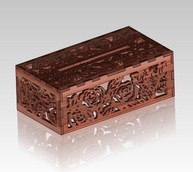 Rose design tissue box