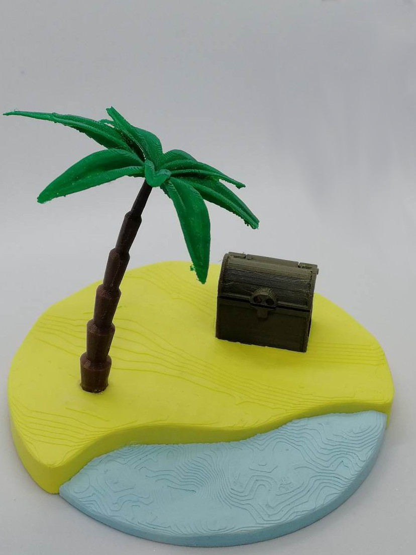 Pirate Island with Treasure Chest