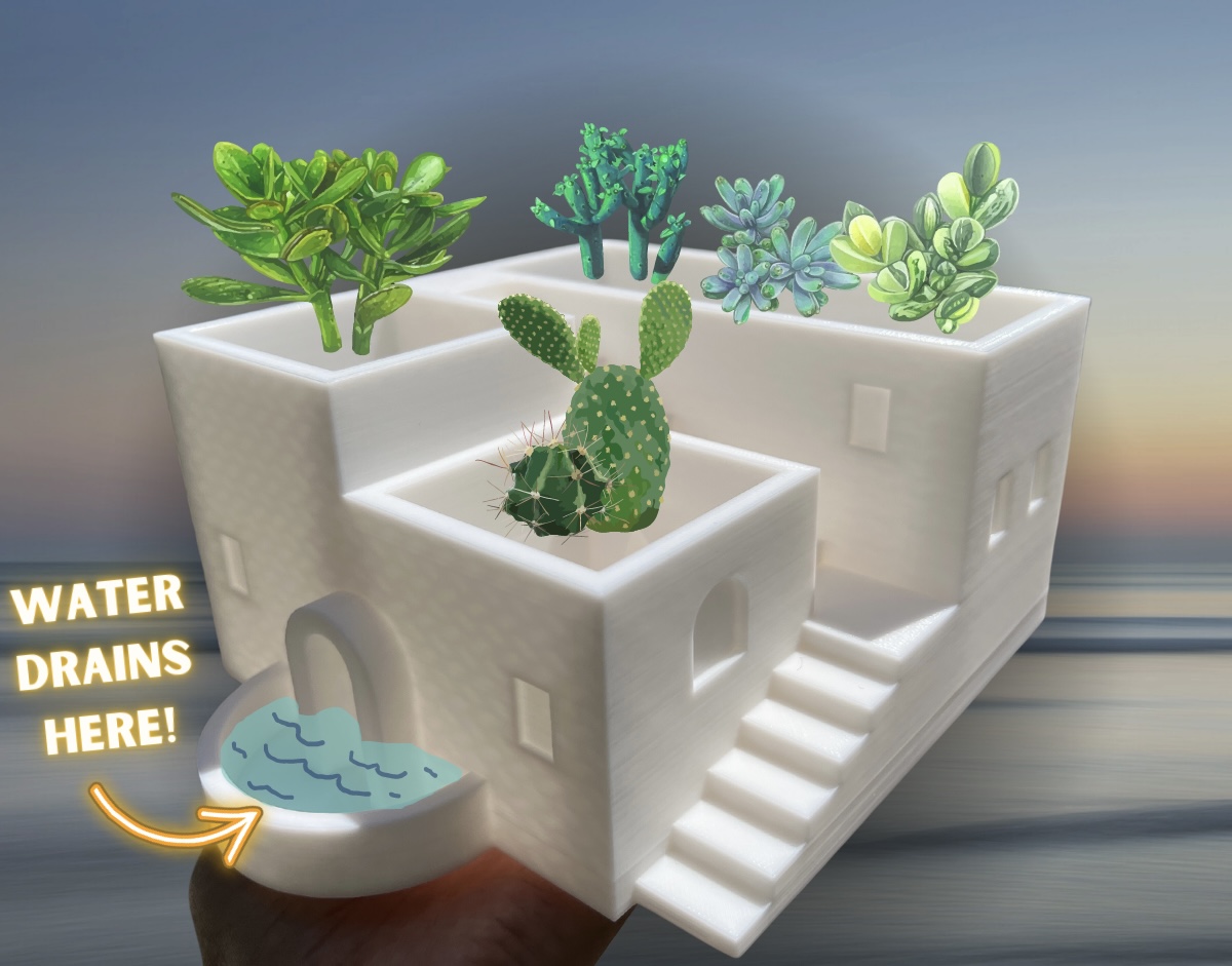 Santorini Succulent Planter (w/pool and windows!)