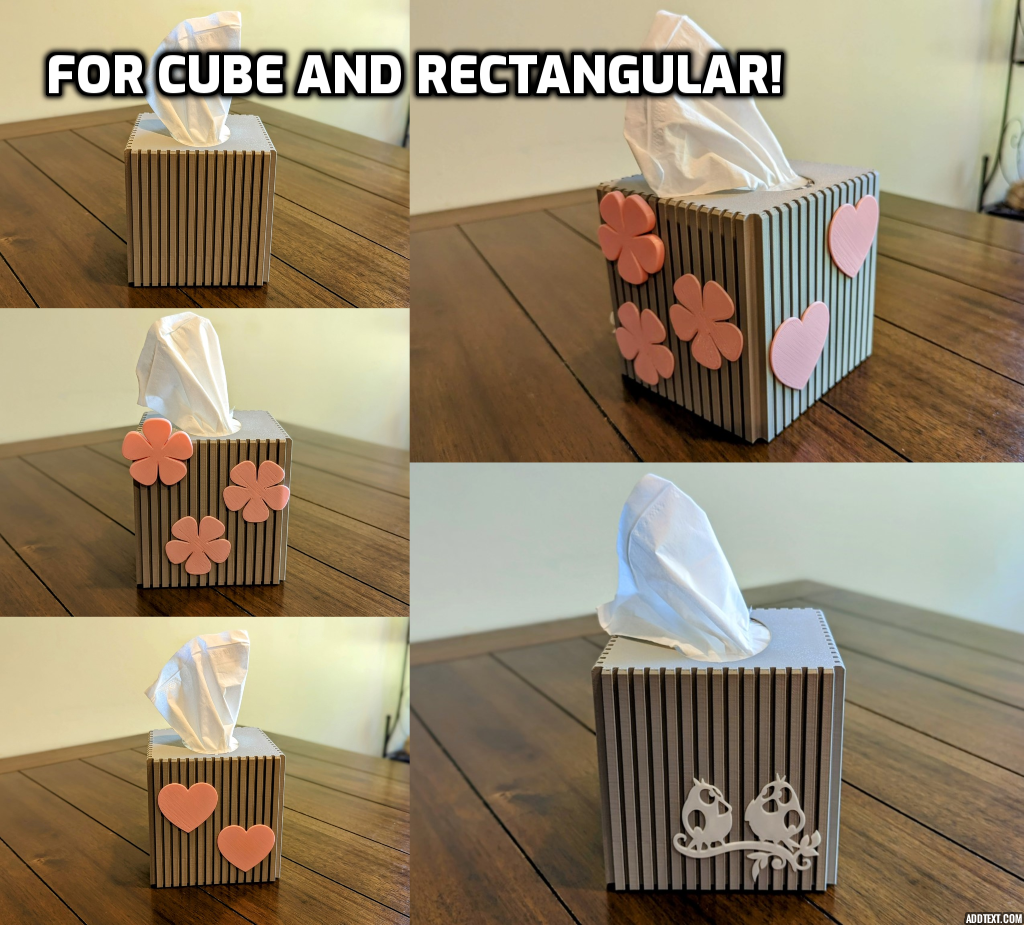 Vase Mode Tissue Box with Snap-in Adornments