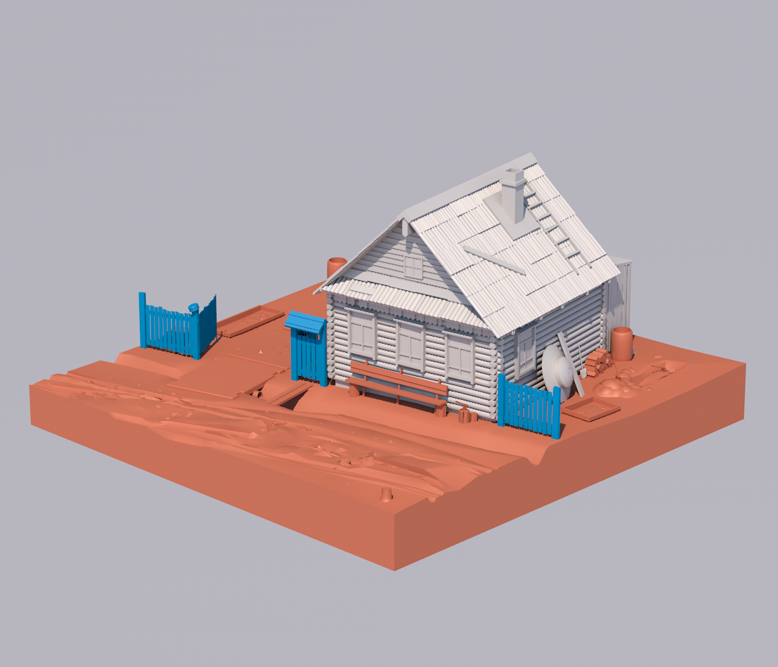 Old house diorama (Hot Wheels scale)