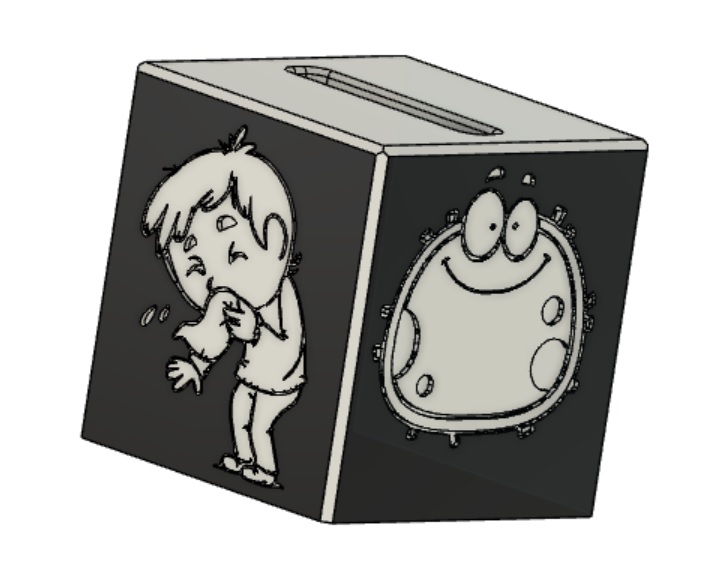 Sick boy and bacillus tissue box