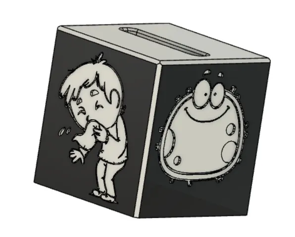 Sick boy and bacillus tissue box