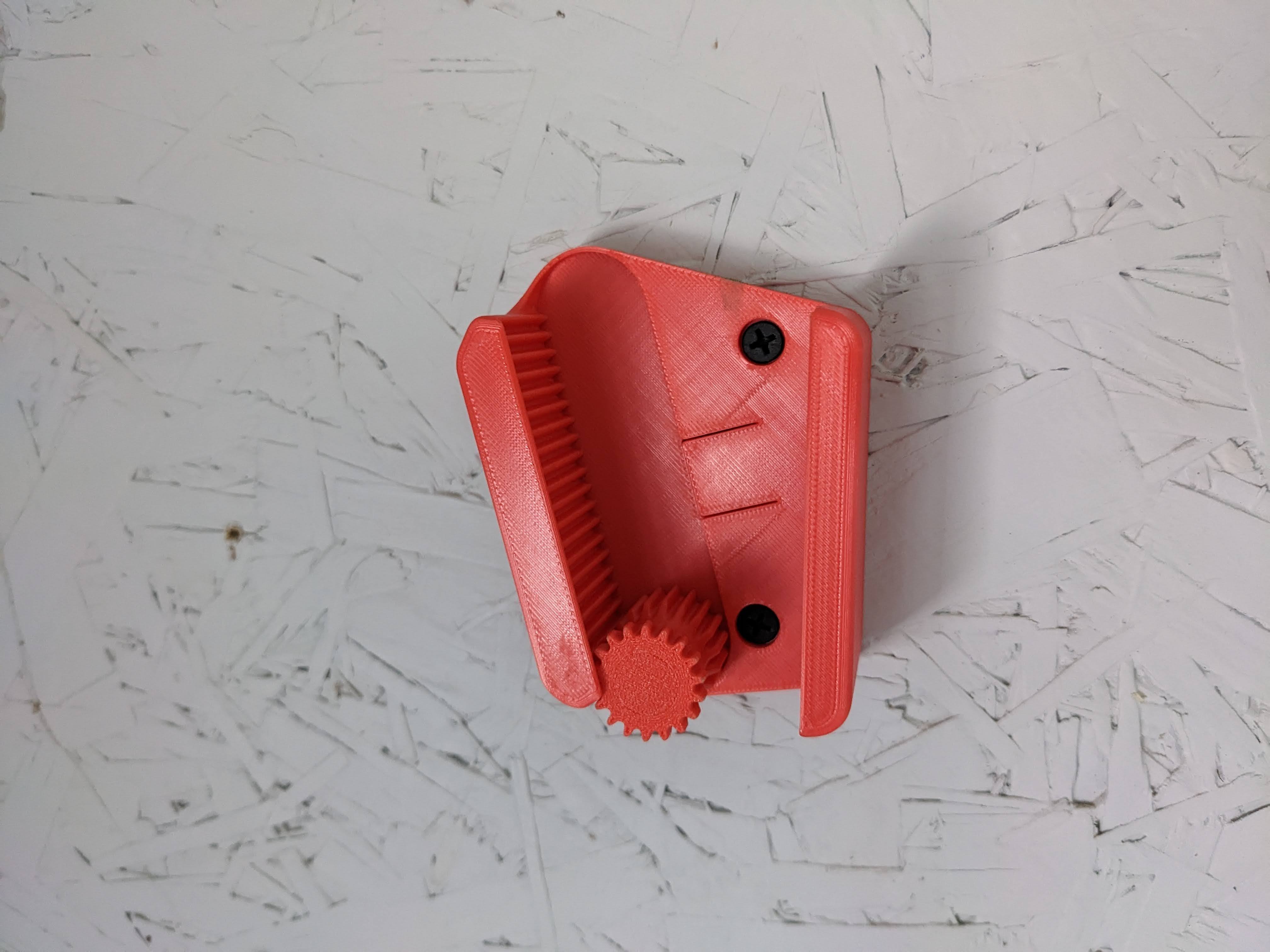 Gravity Broom Holder - Fully Captive Gear, Extended Range