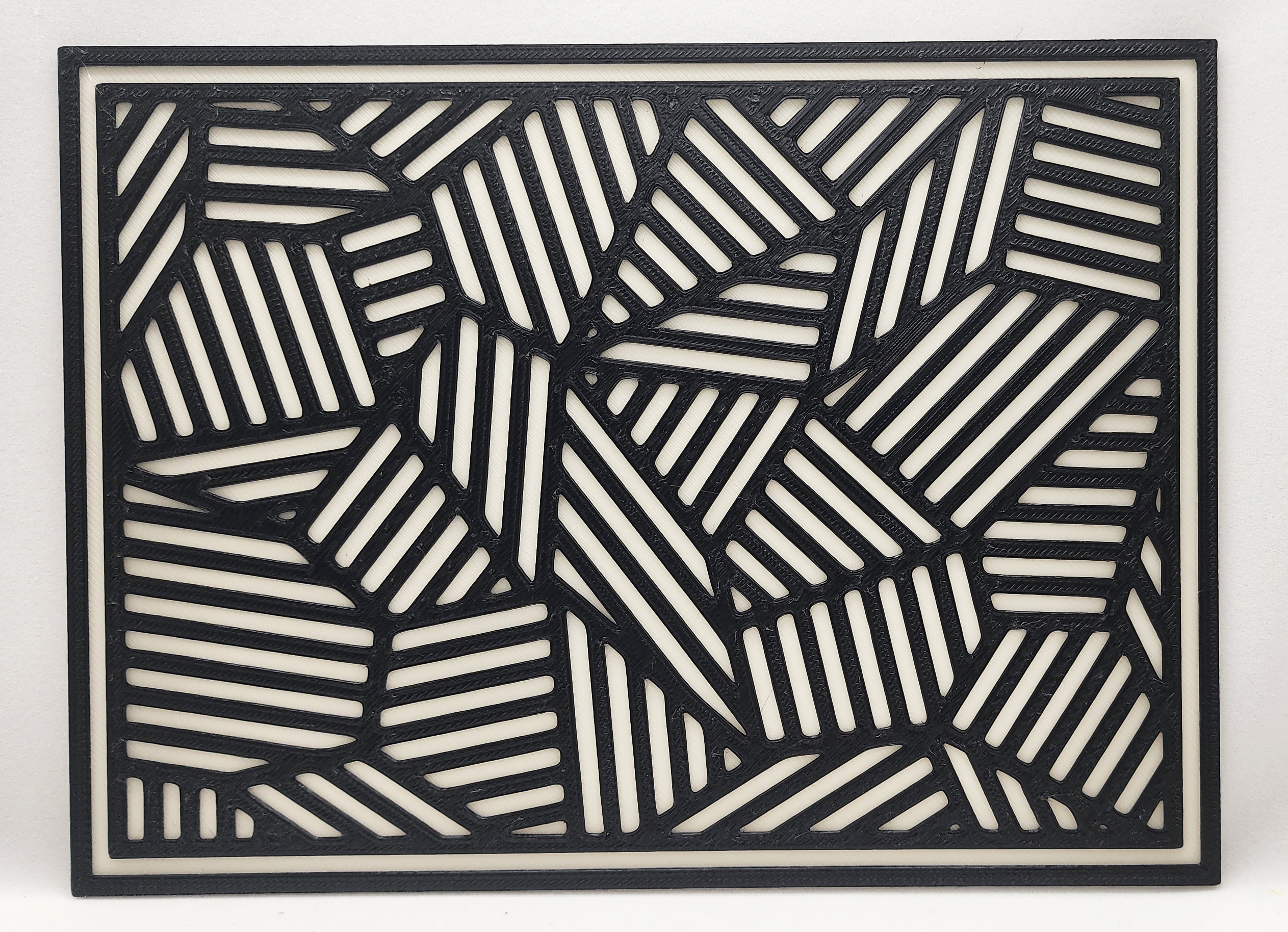 Sol Lewitt "Complex form with black and white bands" 2 Color