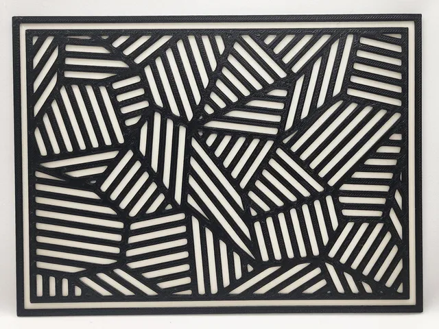 Sol Lewitt "Complex form with black and white bands" 2 Color