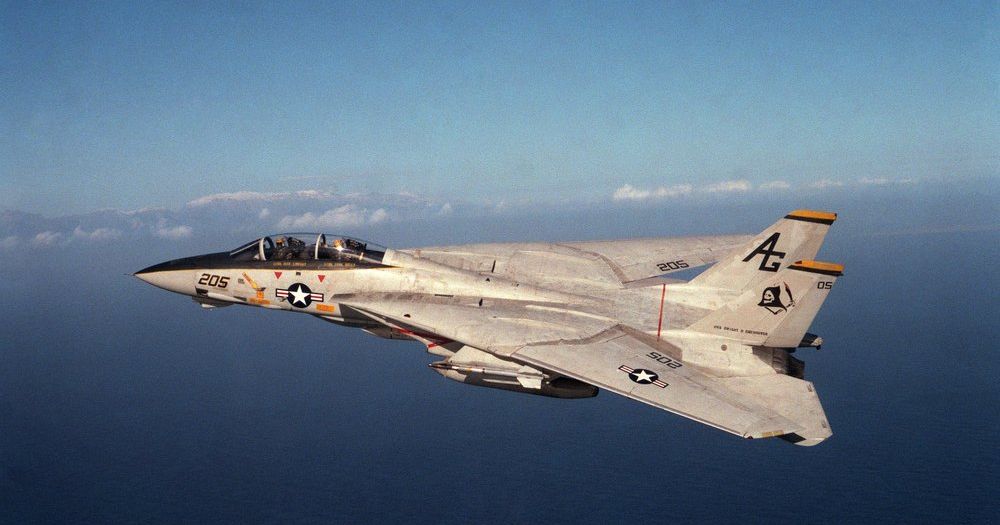 F-14 Tomcat US Navy Fighter Jet (Made Horizontal For Less Support And