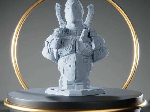 Deadpool Bust Low Poly