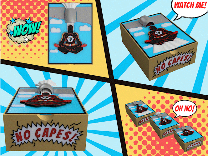 No Capes! - Tissue Box w/ Dust Cover